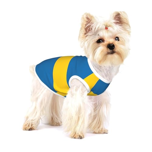 Hundehemd mit schwedischer Flagge, für kleine Rassen wie Chihuahuas, Yorkies und Welpen