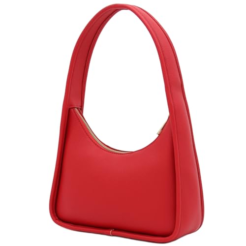 Image of Small Minimalist Shoulder Bag for Women, Faux Leather Underarm Purse, Chic Top Handle Handbag for Everyday