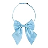 sourcing map Adjustable Pre-tied Bowknot Solid Color Halter Neck Costume Accessory Bow Tie for Women Sky Blue One Size