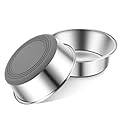 Pack of 2 Stainless Steel Dog Bowls for Food and Water | Silicone Base Non-Slip | Metal Dog Bowl Multiple Sizes for Cats | Small Medium Large Dogs (480 ml)