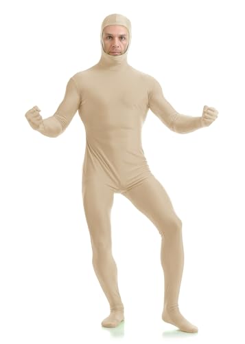 Image of ATHX Men's and Women's Spandex Open Face Bodysuit Costume Adult Stretchy Halloween Cosplay Body Suit Zentai Suit Outfits