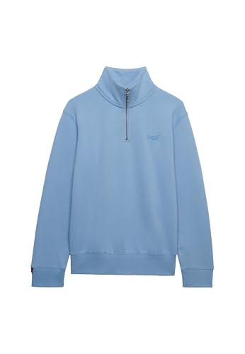 Image of Superdry Men's Essential Logo Half Zip Sweater, Endless Sky Blue, 3XL