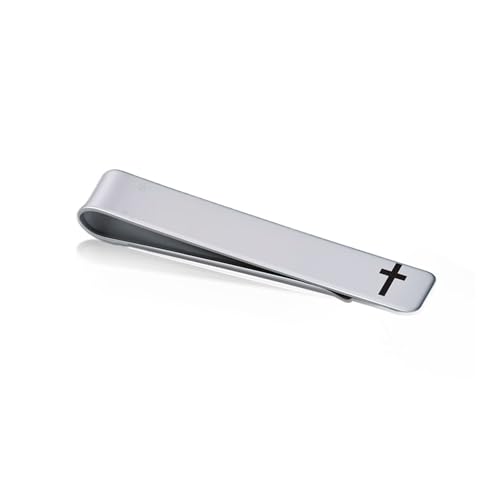 Christian Cross Tie Clip for Men Boyfriend Regular Silver Cross Tie Bar Faith Christian Husband Tie Tack Birthday Gifts