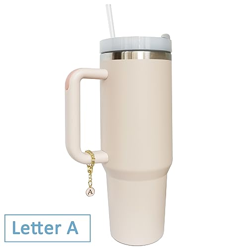 Wabogove Letter Charm Accessories for Stanley Cup 2PCS Initial Name ID Personalized Handle Charm for Stanley Tumbler