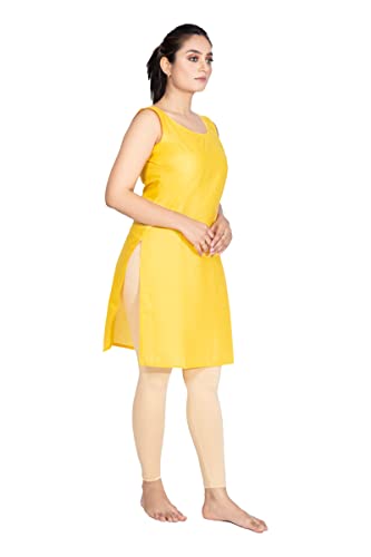 Image of Women's Cotton Long Camisole for Kurti /Suit Slip /Long Inner /Samij for Women Sameej /Knee Length Inner Wear /Sameez /Kurti Slip /Round Neck /Invisible