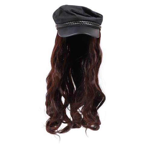 Baluue Synthetic Wig Cap Long Curly Wig Hat for Women Stylish Party Accessory