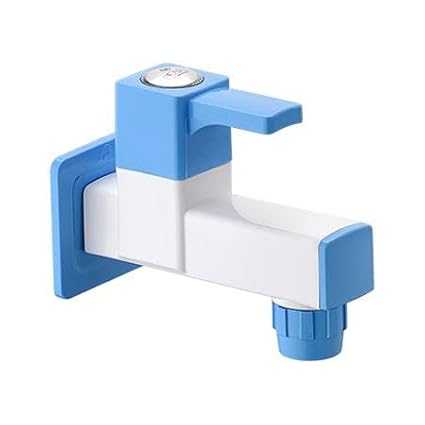 Pearl bib Cock with Flanch Ludo PRO P.T.M.T tap 3 Years Warranty (White/Blue)