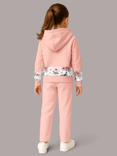 Image of HELLCAT Trendy Co-ords With Hoodie Sweatshirt and Trackpant Clothing Set for Girls.