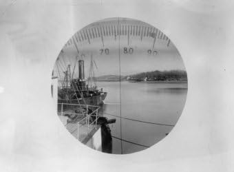 early 1900s photo Submarine view through periscope Vintage Black & White Phot e6