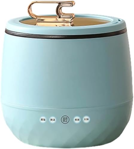 Brfveob ミニ多機能シングル 炊飯鍋 一人暮らし向け2合小型家電 8つの便利モード(保温・予約・白米・麦・おかゆ・玄米・煮る・煮る)付き おしゃれで持ち運びやすい 6時間保温対応 炊飯鍋 炊飯鍋 一人暮らし用 炊飯鍋 (ブルー,炊飯器)