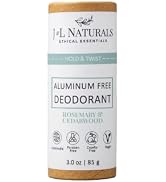 J&L Naturals Aluminum Free Deodorant for Men & Women | 100% Natural Ingredients With Coconut Oil,...