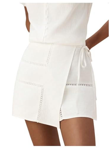 Image of SweatyRocks Women's Boho Mini Skirts Floral Shorts Tie Side Wrap Skorts
