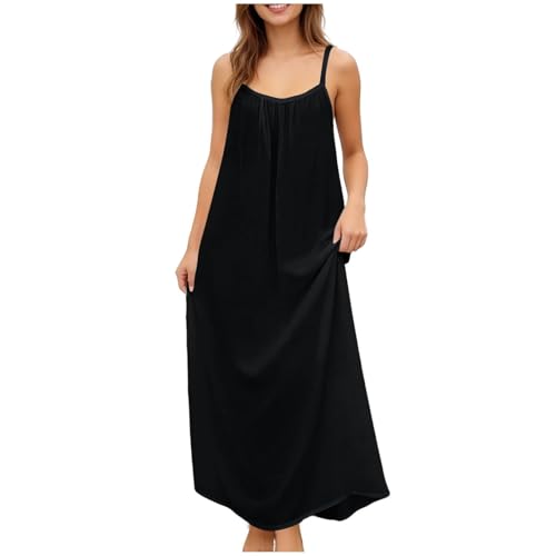 Vestido de mujer holgado con tirantes finos y escote redondo para verano