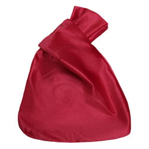 Anopo Bolso Fiesta Pequeño Bolsos Tote con Nudo para Mujer Elegante Bolso de Noche Rojo