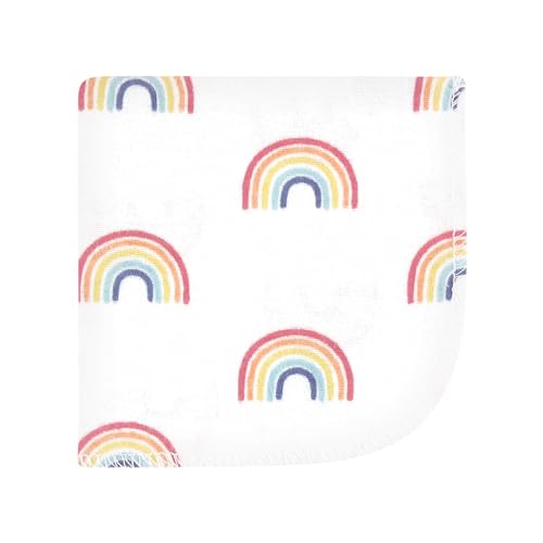 Image of Hudson Baby Unisex Baby Flannel Cotton Poly Washcloths, Creative Rainbow 12Pk, One Size