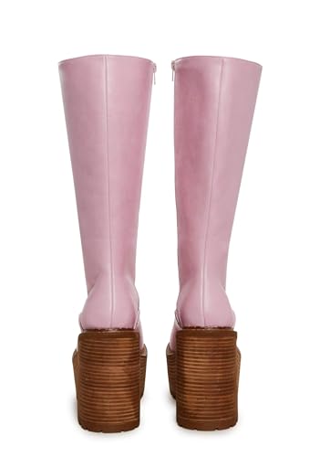 Image of Dolls Kill Vintage Soul Knee High Boots by Delia's - Women's Vegan Leather Platform Boots with Block Heels