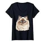 Photo Gallery donna ritratto di gatto ragdoll ragdoll testa di gatto ragdoll faccia di gatto maglietta con collo a v Photo Gallery donna ritratto di gatto ragdoll ragdoll testa di gatto ragdoll faccia di gatto maglietta con collo a v