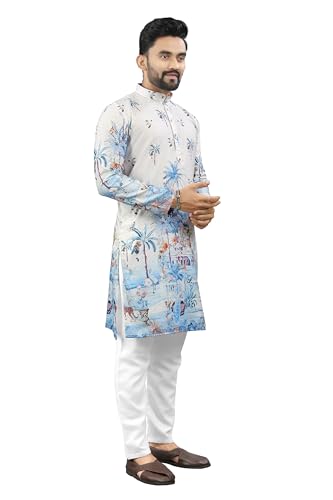 Image of Trustous Kurta Pyjamas set for Mens | Pyjamas with kurta PRINTED and classis look |KURTA Pyjamas SET