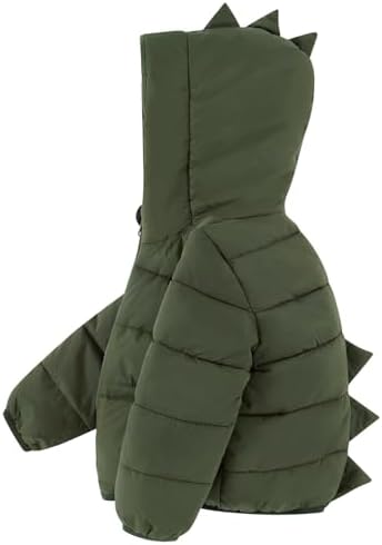 kids4ever Baby Winterjacke Jungen Mädchen Mantel Dinosaurier Kapuzenjacke Warm Fleece Wintermantel Kleinkind 6M-5Y