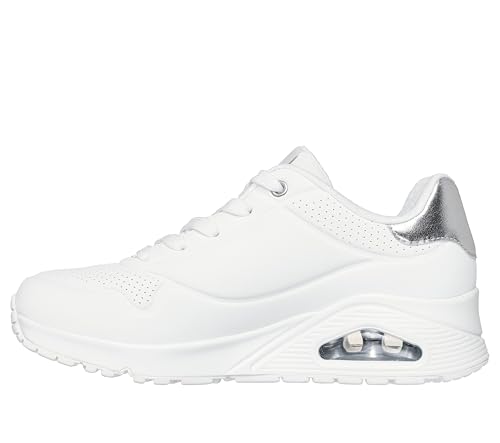 Skechers Uno Golden Air Zapatillas para Mujer, White Durabuck/Silver Trim, 41 EU