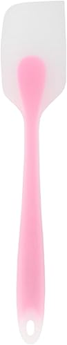 Miniatura 5 de Espátula de silicona, antiadherente, portátil, resistente al calor, translúcida, integrada para hornear y cocinar herramienta (rosa)
