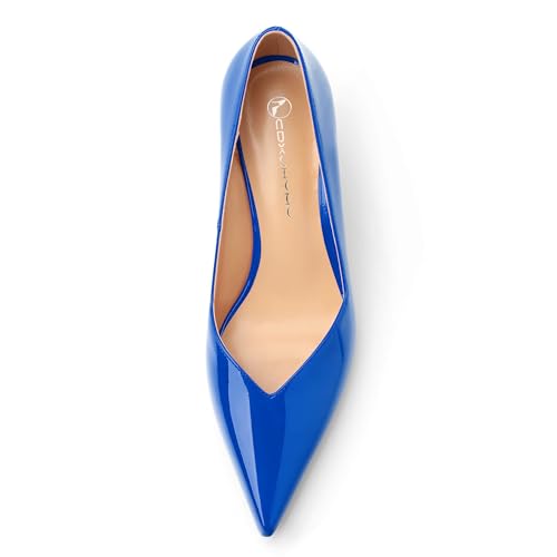 Image of Women Pointed Closed Toe 2.5 Inch Kitten Heel Slip On Pumps | Elegant Comfort Formal Dress Footwear, Versatile Ladies Shoes For Office Wedding Party Evening Daily Occasions