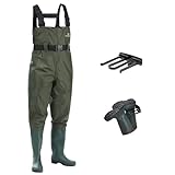 FISHINGSIR Fishing Waders for Men with Boots Womens Chest Waders 2-Ply Nylon/PVC Waterproof for Hunting with Boot Hanger