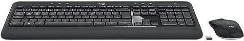 Logitech MK540 Kablosuz Klavye ve Fare Kombo Windows için, 2,4 GHz Kablosuz Bağlantı USB Alıcısı, Kablosuz Fare, Multimedya Kaydı Tuşları, 3 Yıl Pil Ömrü, PC/Dizüstü Bilgisayar, QWERTY UK Düzeni - Siyah - Görsel 1