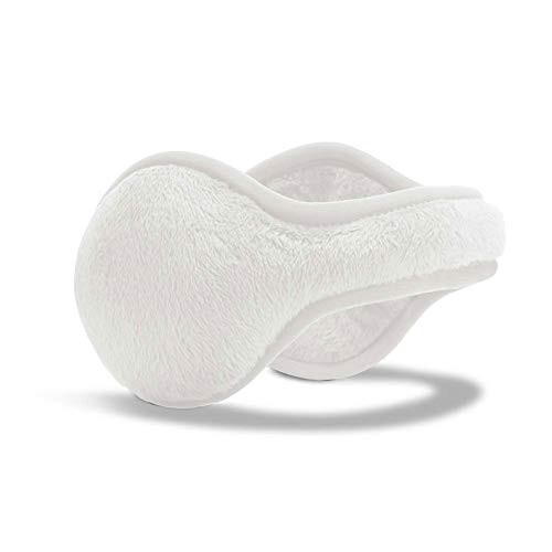 180s Youth Lush Ear Warmer Adjustable Fully Collapsible Insulated Earmuffs, Snow White