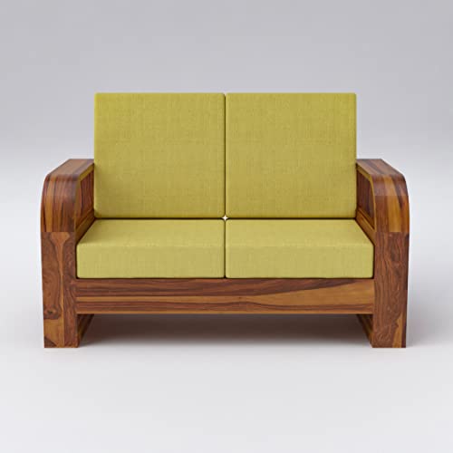 Image of Douceur Furnitures Solid Sheesham Wood 2 Seater Sofas | Two Seater Sofa for Living Room, Cafe, Office | (Design-3)