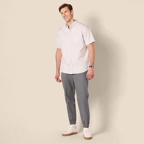 Amazon Essentials Herren Chino-Jogginghose Mit Geradem Schnitt, Kohlegrau, L