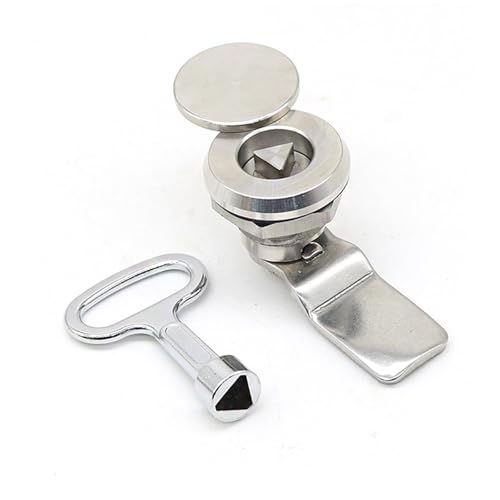 304 Stainless Steel MS705 Triangular Lock with Cover Lock Industrial Distribution Box Cabinet Tongue Lock 1Pcs(Triangle Lock)