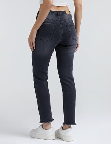Image of INKD Women's Slim Fit Jeans - Mid-Rise| Stretchable | Enzyme Wash | Classic 5 Pocket Styling | Jeans for Women (Available in Plus Sizes)