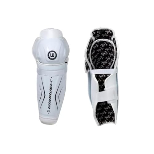 Winnwell Classic Hockey Shin Guards - Lightweight, Ergonomic Gear with Adjustable Straps for Ice & Roller Hockey Players (Senior, 15