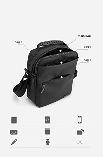 Skycare Sling Crossbody Bag Small Shoulder Backpack for Men Chest Bags Casual Daypack for Business Travel Cycling (Black)