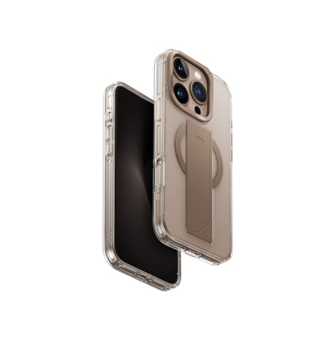 UNIQ HELDRO Max Coque pour iPhone 16 Pro (doré Taupe) | FlexGrip™ Étui Multifonction + Chargeur magnétique + Support pour Appareil Photo
