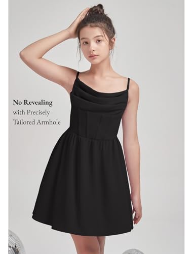 EXARUS Girls Formal Dress Ruched Teen Homecoming Dance Special Occasion Tween Graduation Prom Party Ruffle Dresses4