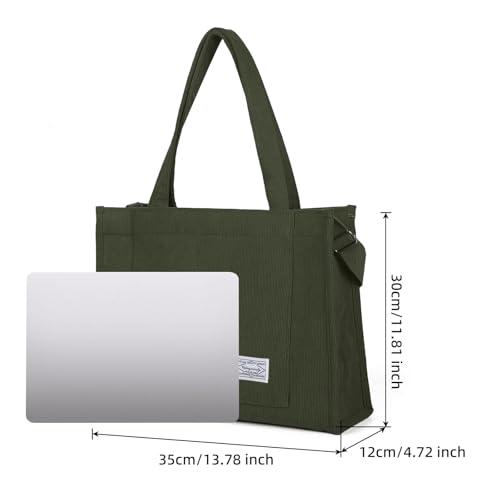 Image of Valleycomfy Corduroy Tote Bag for Women Travel Crossbody Bag Purse Women Shoulder Bags Work Handbags Everyday Hobo Bag