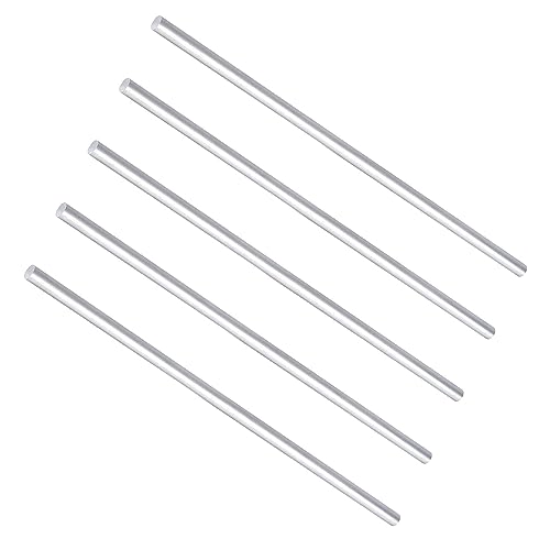 COYOUCO Varilla Aluminio Redonda 5 Piezas, Barra Redonda Aluminio 6061 500 Mm Largo, Extruido Sólido, Diámetro 6 Mm, para Manualidades Bricolaje