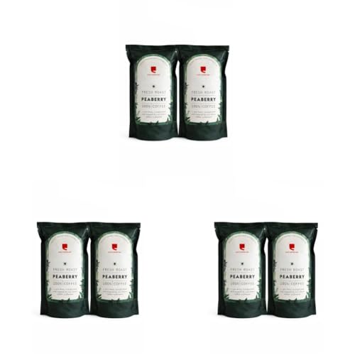Image of Cafe Coffee Day - Peaberry (100%) -200 Gm Each (Pack Of 6) | Medium To Dark Roast | South Indian Filter Coffee Powder Bag| Fresh From Chikmagalur Factory