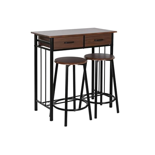Table de cuisine compacte 80x50 pour studio et petit espace avec tabourets - 2