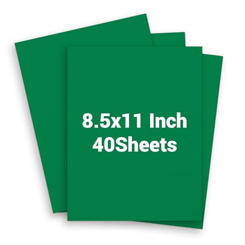 Green Cardstock 8.5 x 11 Green Construction Paper 40 Sheets Card Stock Paper for Invitations Art Drawing Menus DIY Cards Tags Cards Making Craft Certificate Printing