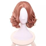 RiRaku Anime Peluca Haru Okumura Short Curly Halloween Costume Cosplay Peluca,para Carnaval Navidad Fiesta