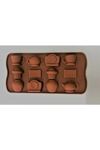 Silikon Çay Saati Çikolata Kalıbı, Kahverengi ecmelNM422