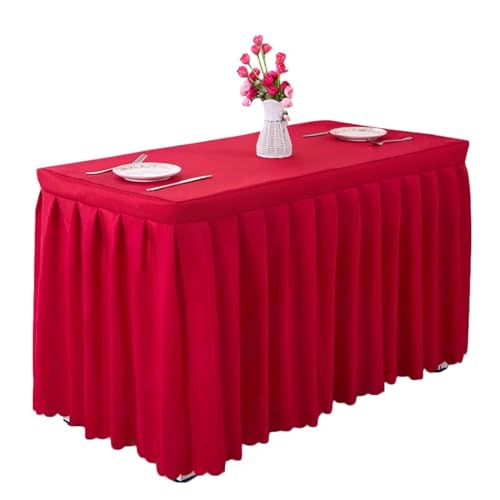 Jupe de table exposition rectangulaire chocolat 120cm pour nappe de fête