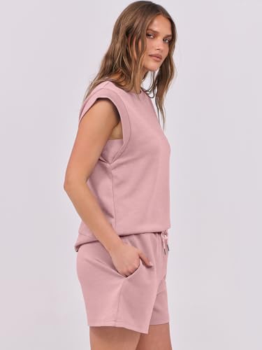 Image of ANRABESS Two Piece Sets for Women 2026 Summer Short Lounge Set Casual Beach Vacation Outfits Spring Sweatsuits Tracksuit