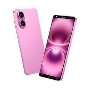 LatsYrs Basic Handy 5.0 Zoll-Anzeige, 16GB erweiterbar auf 128GB, Dual SIM entsperrt, Dual Kamera, WiFi/Bluetooth/Face ID Handy (Pink)