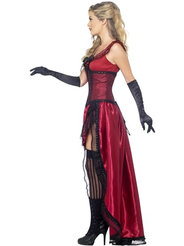Smiffys Deluxe Western Authentic Brothel Babe Costume with Dress and Corset, Cowboys and Indians Fancy Dress, Adult Costume