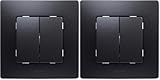 LEGRAND Doble Conmutador 10AX, Gama Niloé Monobloc, Mecanismo Completo con Marco, Negro, 396490 (Paquete de 2)
