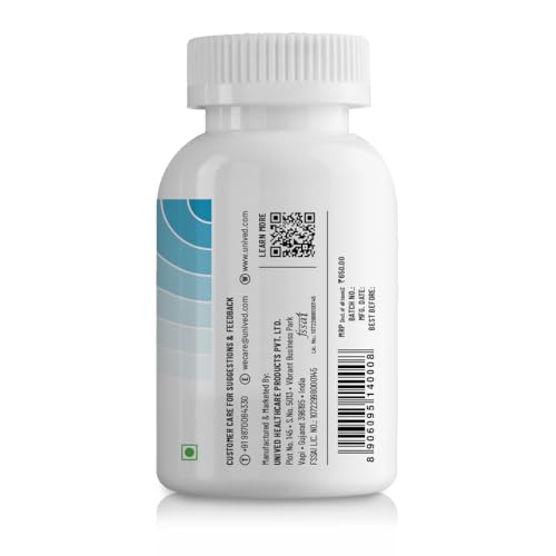 Unived Vitamin B12 Veg, Methylcobalamin (98%), with Methyltetrahydrofolate (5-MTHF), Brain Cells & Nerve Tissue Support, 180 Capsules